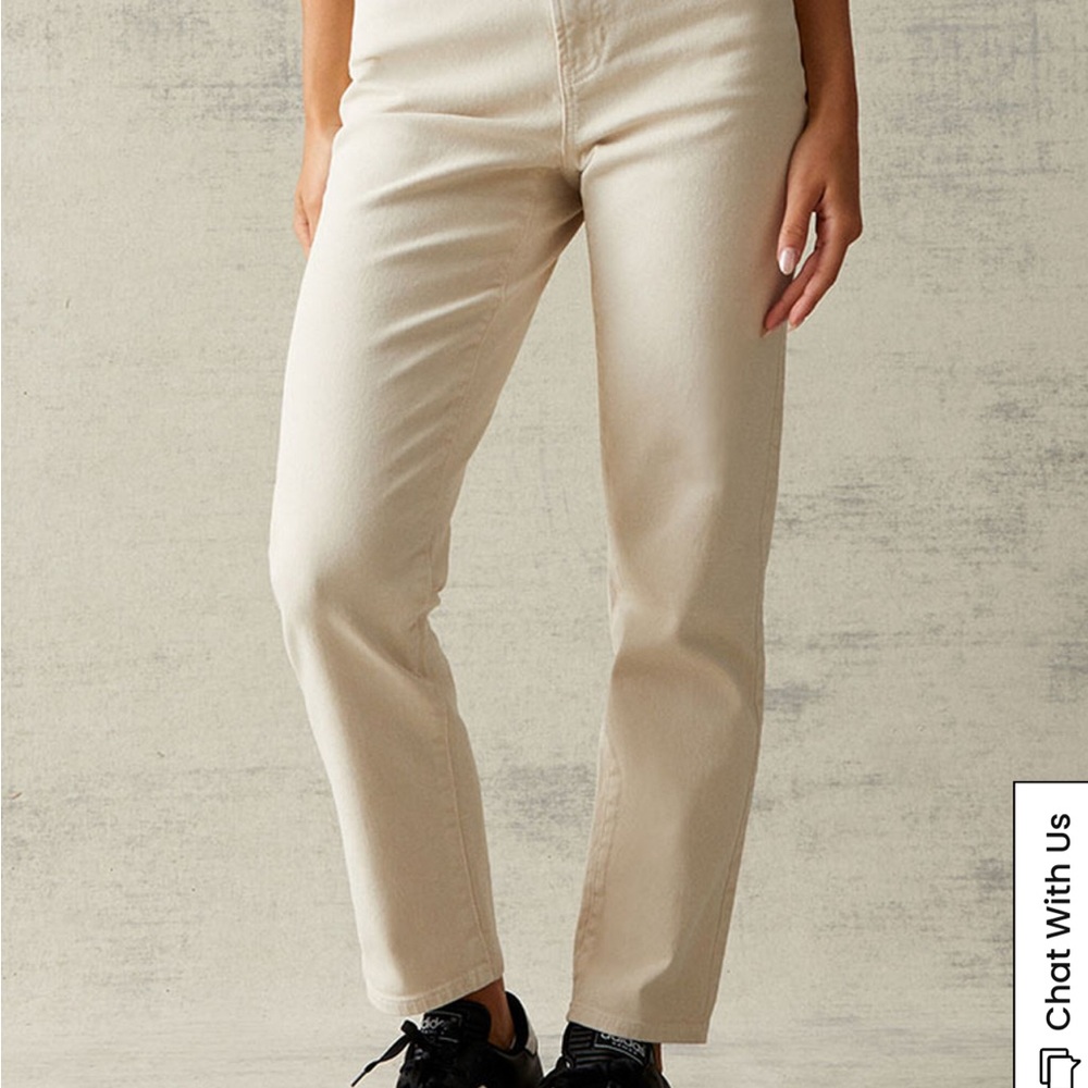 PacSun Women's Curve Straight Leg Cream Jeans